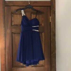 Navy blue shirt homecoming / prom dress